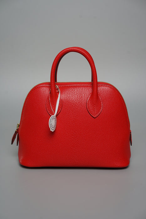 Hermes Mini Bolide in Rouge De Coeur Chèvre Ghw (Brand New)