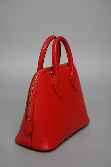 Hermes Mini Bolide in Rouge De Coeur Chèvre Ghw (Brand New)