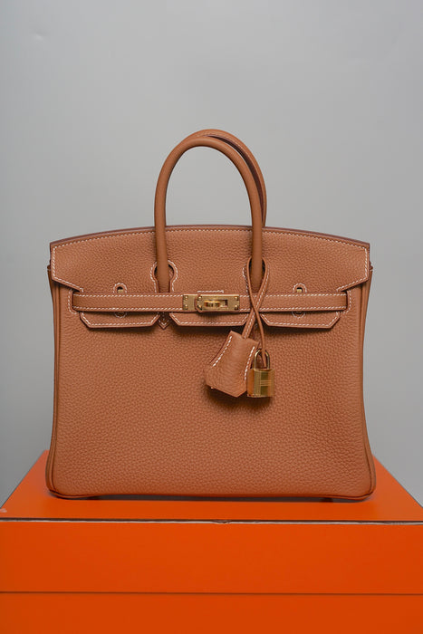Hermes Birkin 25 in Gold Togo Ghw (Brand New)
