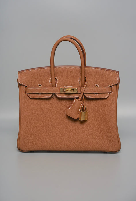 Hermes Birkin 25 in Gold Togo Ghw (Brand New)