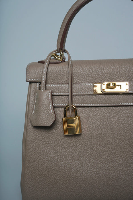 Hermes Kelly 25 in Etoupe Togo Ghw (Brand New)
