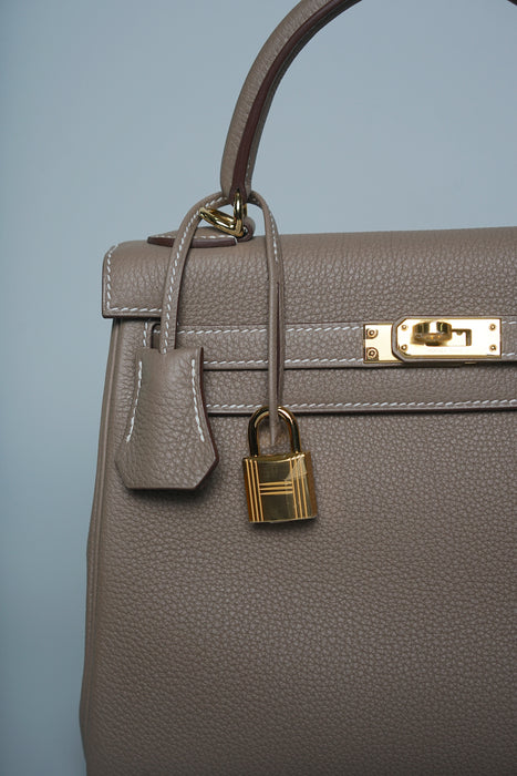 Hermes Kelly 25 in Etoupe Togo Ghw (Brand New)