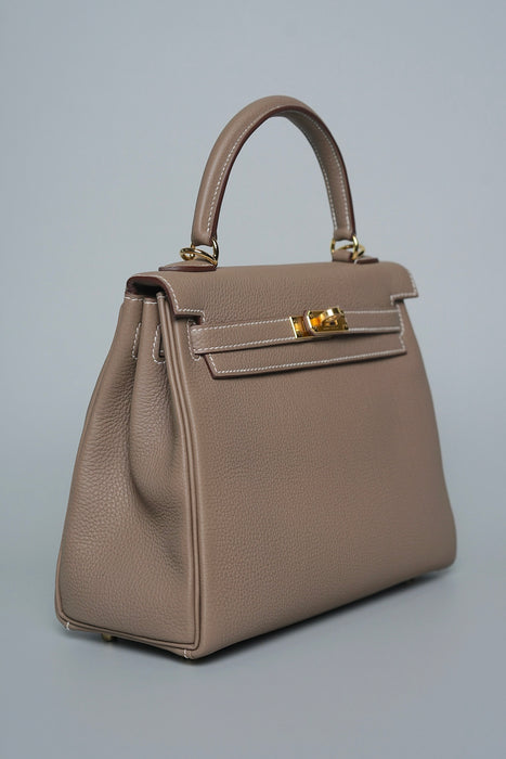 Hermes Kelly 25 in Etoupe Togo Ghw (Brand New)