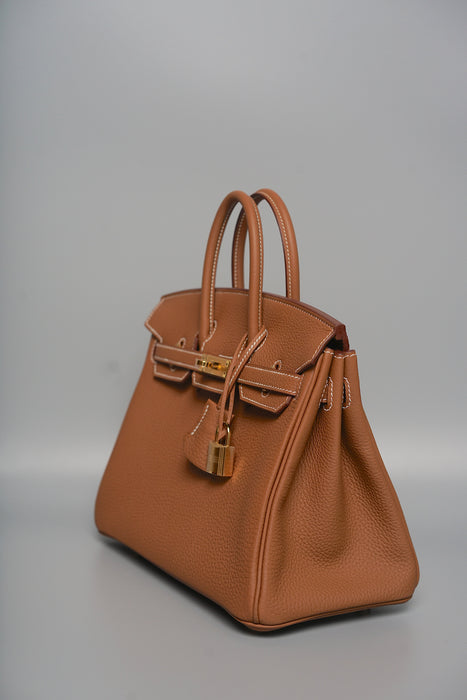 Hermes Birkin 25 in Gold Togo Ghw (Brand New)