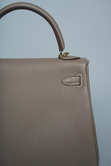 Hermes Kelly 25 in Etoupe Togo Ghw (Brand New)