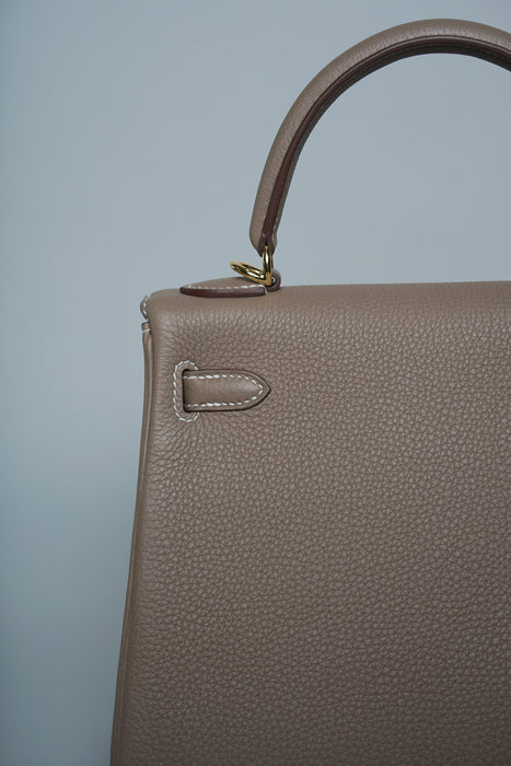 Hermes Kelly 25 in Etoupe Togo Ghw (Brand New)