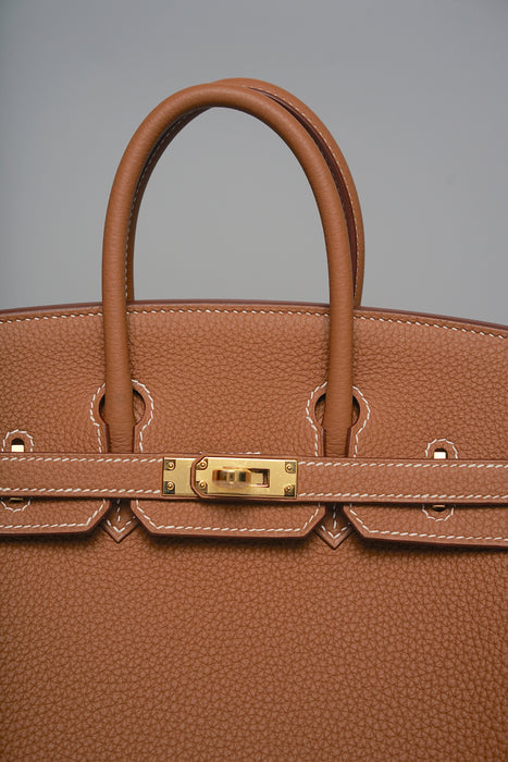 Hermes Birkin 25 in Gold Togo Ghw (Brand New)