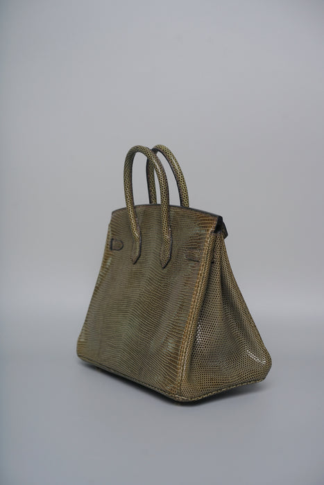 Hermes Birkin 25 in Vert Olive Lizard Ghw