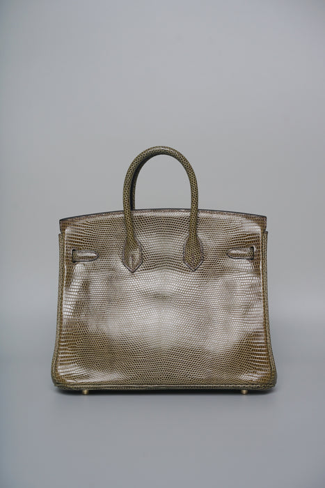 Hermes Birkin 25 in Vert Olive Lizard Ghw