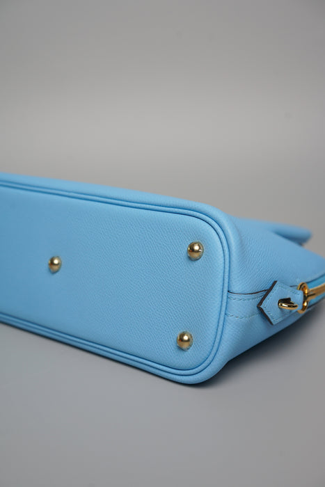 Hermes Bolide 25 in Blue Celeste Epsom Ghw (Brand New)