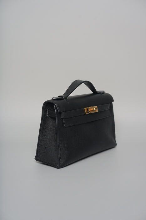 Hermes Kelly Pochette in Black Swift Ghw (Brand New)