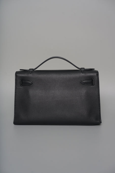 Hermes Kelly Pochette in Black Swift Ghw (Brand New)