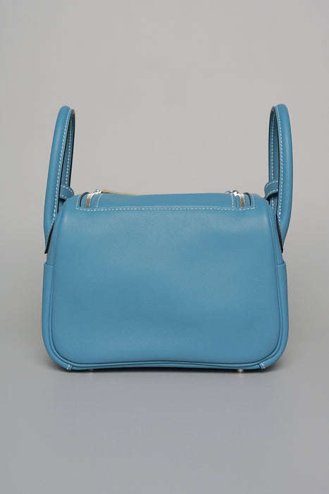 Hermes Mini Lindy in Blue Jean Swift Phw (Brand New)