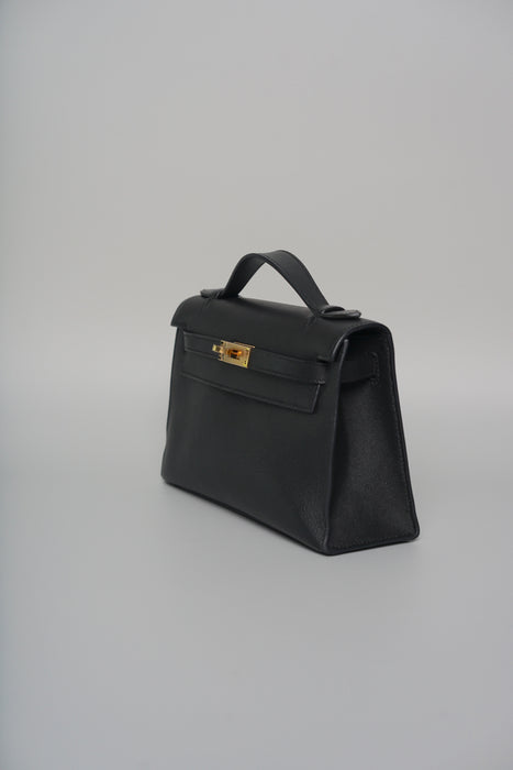Hermes Kelly Pochette in Black Swift Ghw (Brand New)
