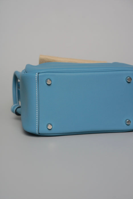Hermes Mini Lindy in Blue Jean Swift Phw (Brand New)