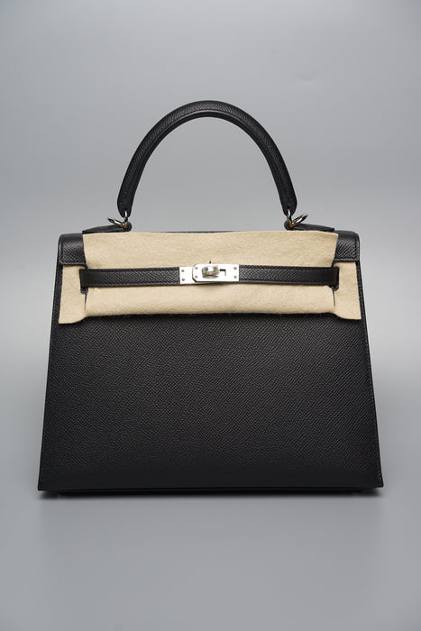 Hermes Kelly 25 Sellier in Black Phw (Brand New)