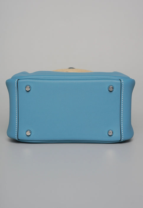 Hermes Mini Lindy in Blue Jean Swift Phw (Brand New)