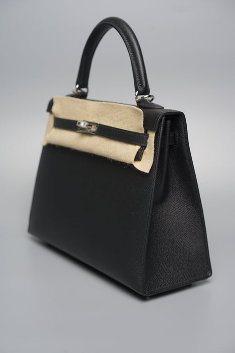 Hermes Kelly 25 Sellier in Black Phw (Brand New)