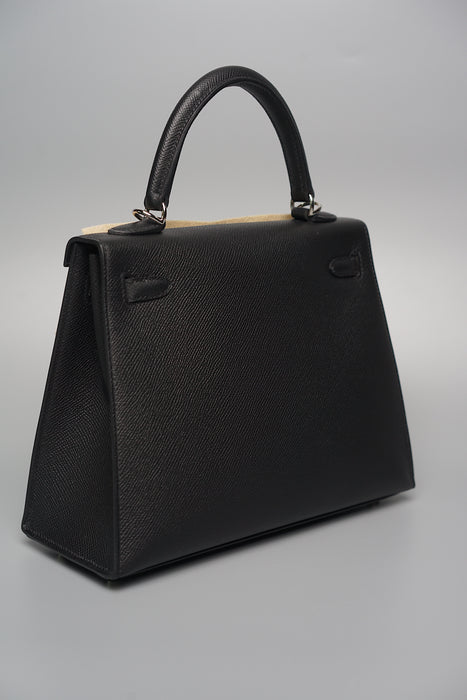 Hermes Kelly 25 Sellier in Black Phw (Brand New)