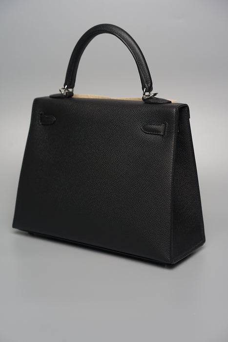 Hermes Kelly 25 Sellier in Black Phw (Brand New)