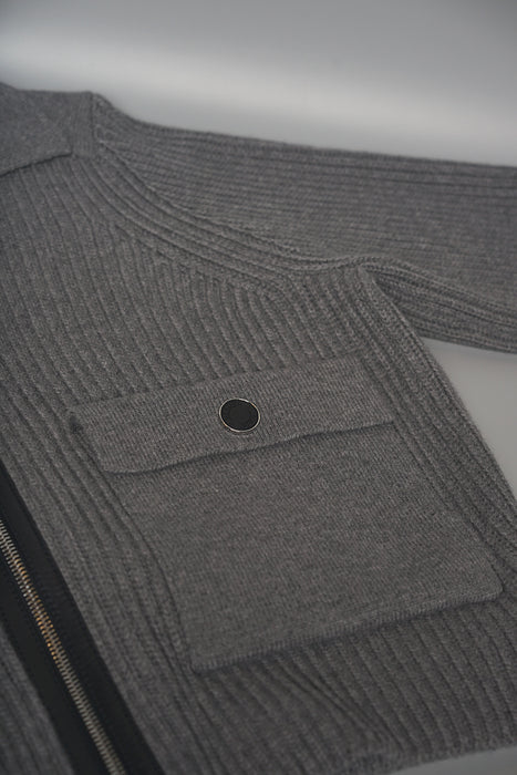 Hermes "Veste Maille Softerwear" Jacket in Grey Size 40 (Brand New)