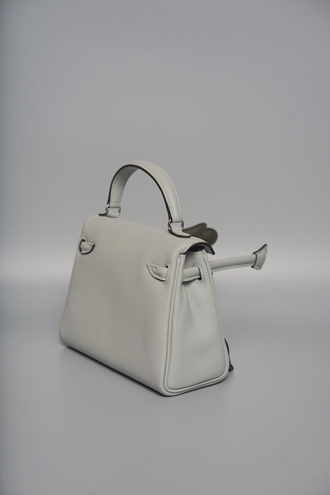Hermes Kelly Dole in Bleu Glacier/ Vert marquis Phw (Brand New)