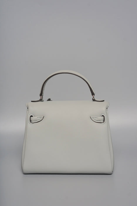 Hermes Kelly Dole in Bleu Glacier/ Vert marquis Phw (Brand New)