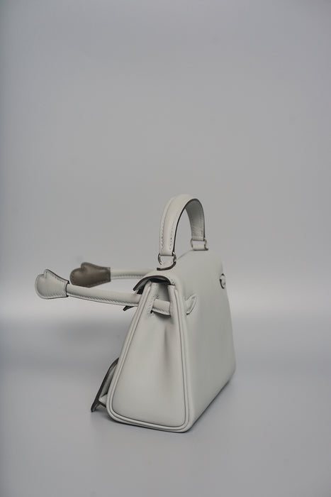Hermes Kelly Dole in Bleu Glacier/ Vert marquis Phw (Brand New)