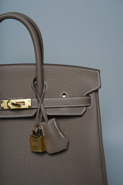 Hermes Birkin 25 in Etoupe Togo Ghw (Brand New)