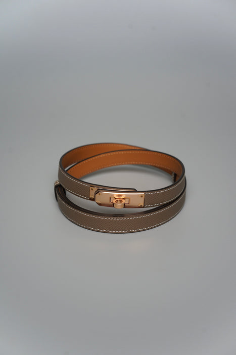 Hermes Kelly 18 Belt in Etoupe Rghw (Brand New)