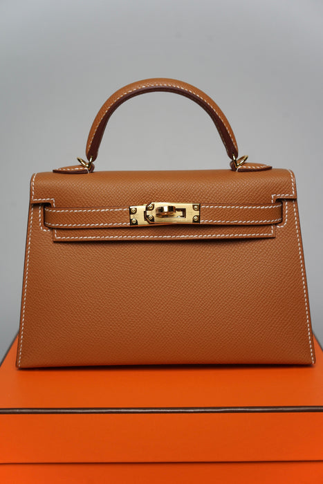 Hermes Kelly 20 in Gold Epsom Ghw (Brand New)