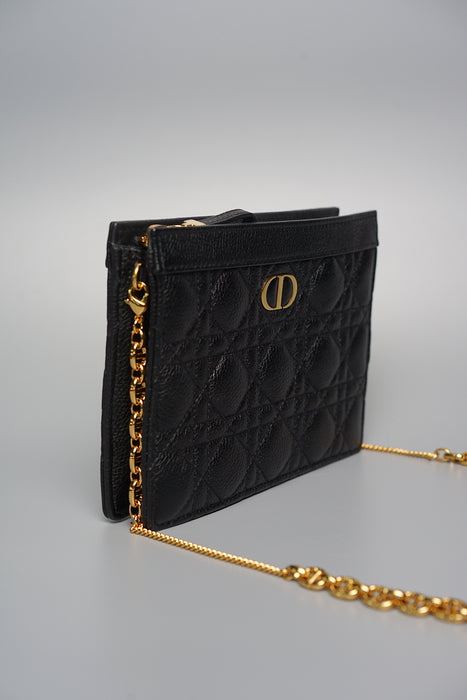 Dior Caro Pouch with Chain in Black (Brand New)