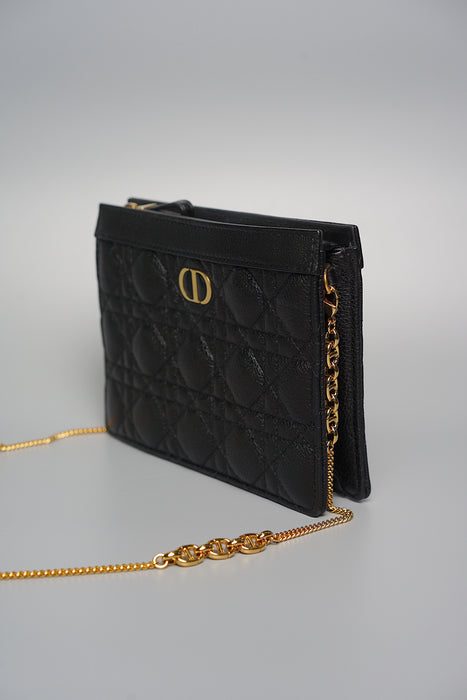 Dior Caro Pouch with Chain in Black (Brand New)