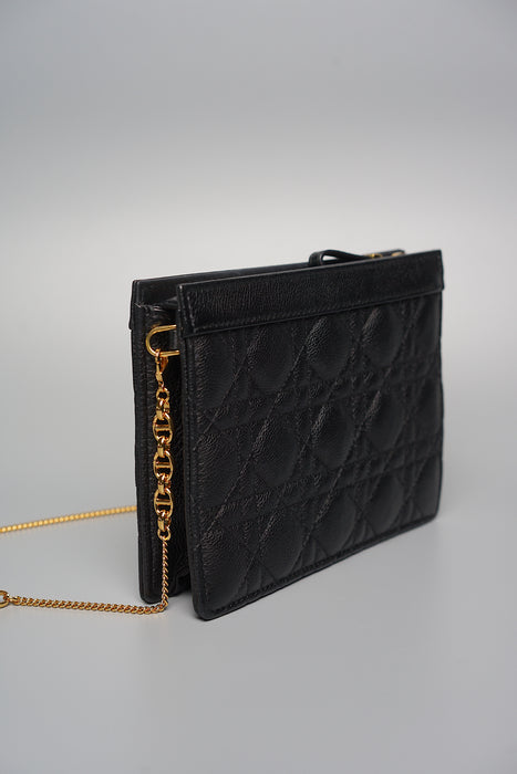 Dior Caro Pouch with Chain in Black (Brand New)