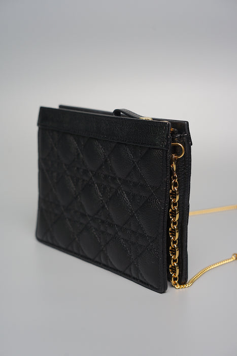 Dior Caro Pouch with Chain in Black (Brand New)