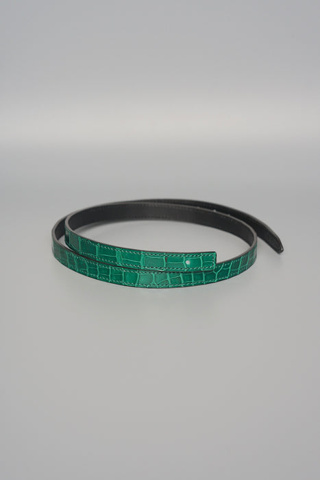 Hermes Shiny Vert Emerald Shiny Alligator Belt, Size 75 (Brand New)