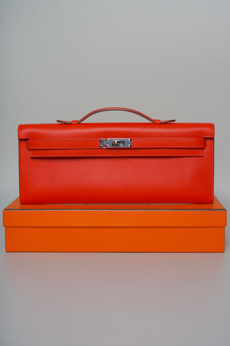 Hermes Kelly Cut in Tangerine Swift Phw (Brand New)