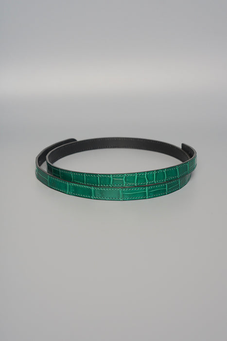 Hermes Shiny Vert Emerald Shiny Alligator Belt, Size 75 (Brand New)
