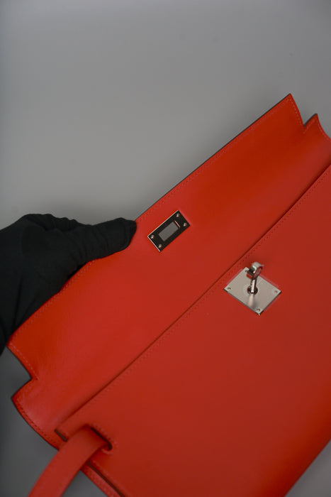Hermes Kelly Cut in Tangerine Swift Phw (Brand New)