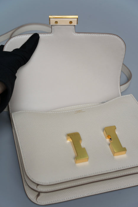 Hermes Constance 18 in Craie Epsom Ghw (Brand New)
