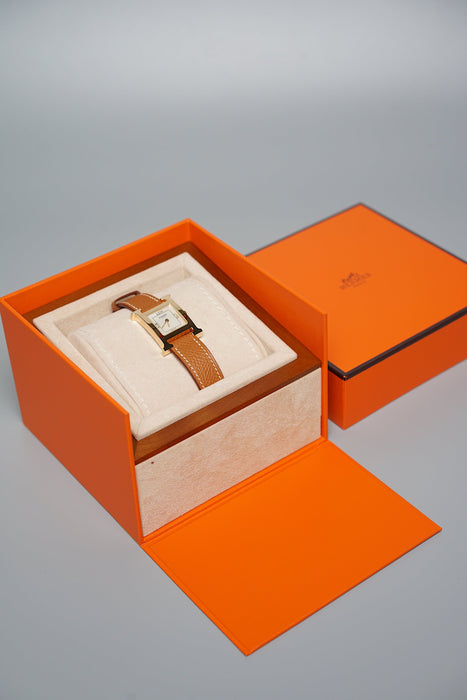 Hermes Heure H PM Watch in Gold Ghw (Brand New)