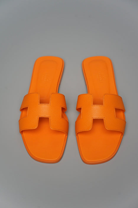 Hermes Oran Sandals in Orange Sunset Size 38 (Brand New)
