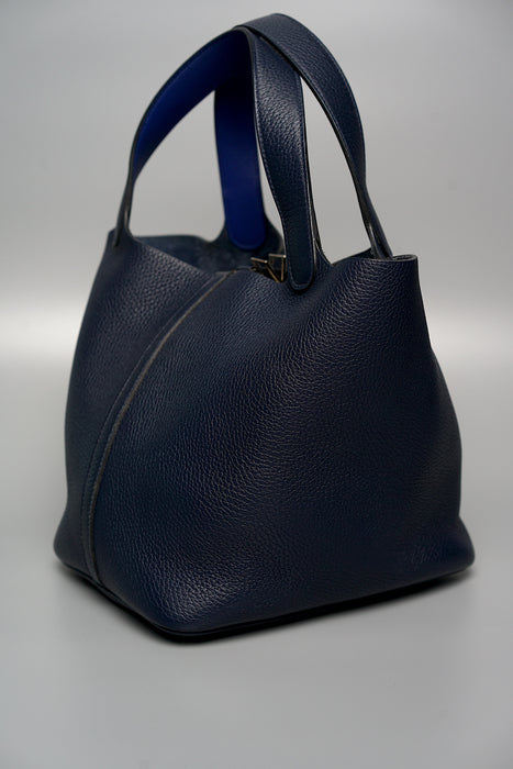 Hermes Picotin 22 Eclat in Bleu Nuit/Bleu Electrique Phw