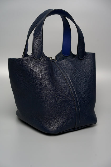 Hermes Picotin 22 Eclat in Bleu Nuit/Bleu Electrique Phw