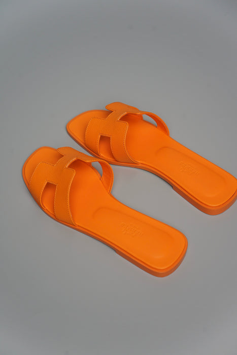 Hermes Oran Sandals in Orange Sunset Size 38 (Brand New)
