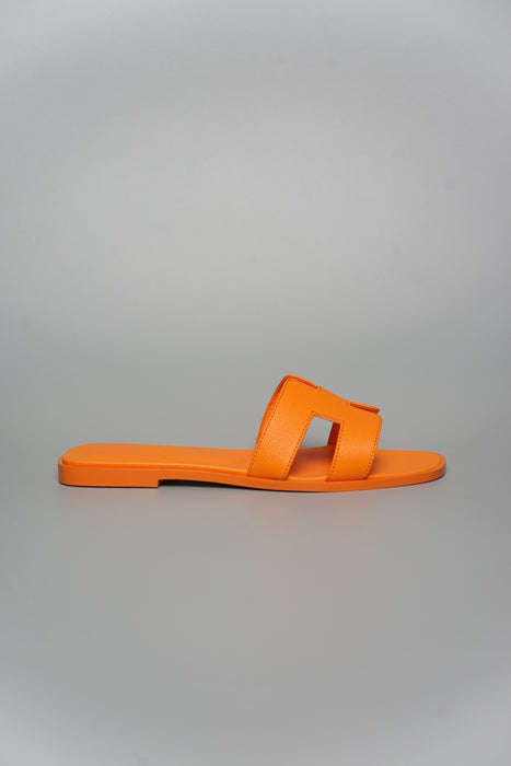 Hermes Oran Sandals in Orange Sunset Size 38 (Brand New)