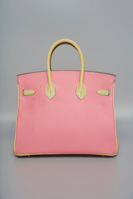 Hermes Birkin 25 Retourne HSS in Rose Confetti Epsom x Jaune Poussin Bghw