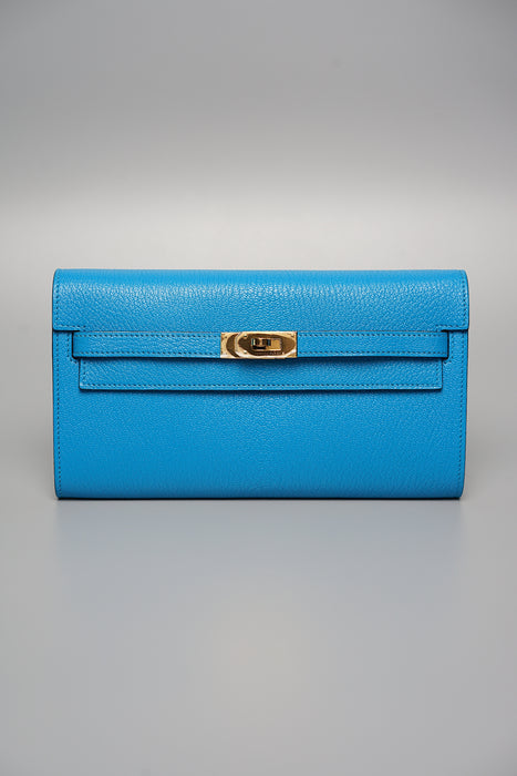 Hermes Kelly To Go in Bleu Frida Ghw