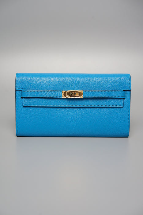 Hermes Kelly To Go in Bleu Frida Ghw