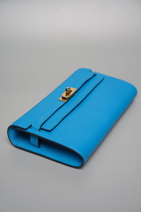 Hermes Kelly To Go in Bleu Frida Ghw